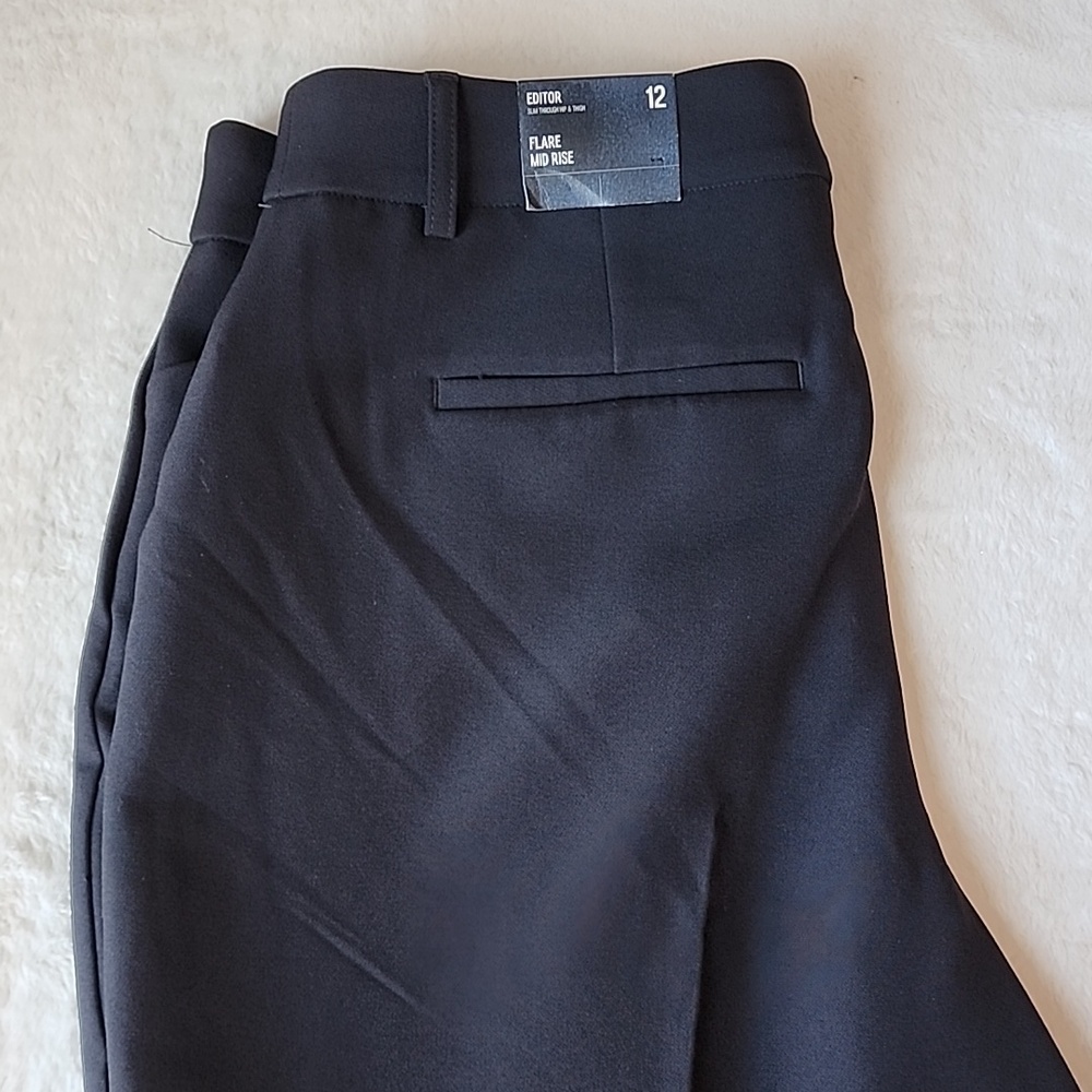 Express Flare Mid Rise Classic Black Dress Pants Brand New - Picture 2 of 11